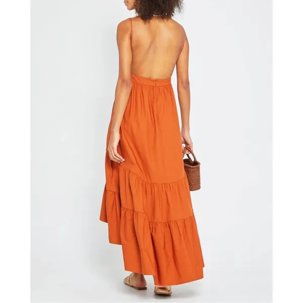 O.P.T. Dionne Cotton Tiered Boho Midi Dress in Rust Size Large NWT Cottagecore - Image 2