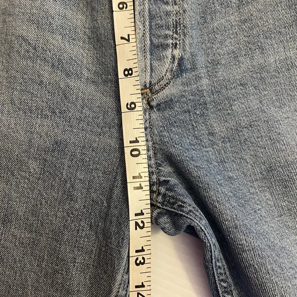 AGOLDE High Rise Straight Leg Distressed Jeans Light Wash Size 27‎ Button Fly - Image 14