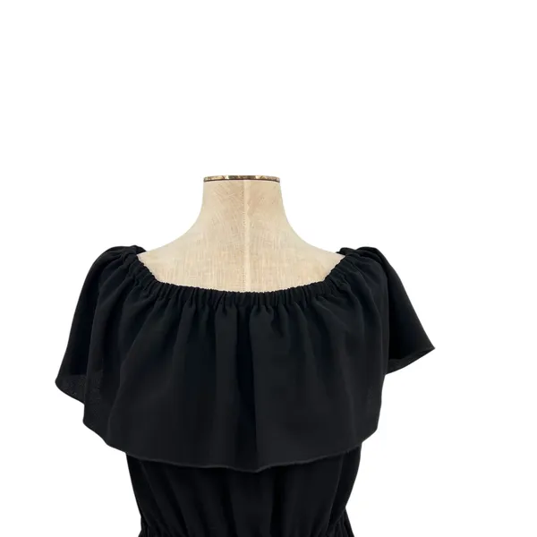 Aritzia‎ Wilfred Hosta Off the Shoulder Ruffle Dress Black Size Small - Image 5
