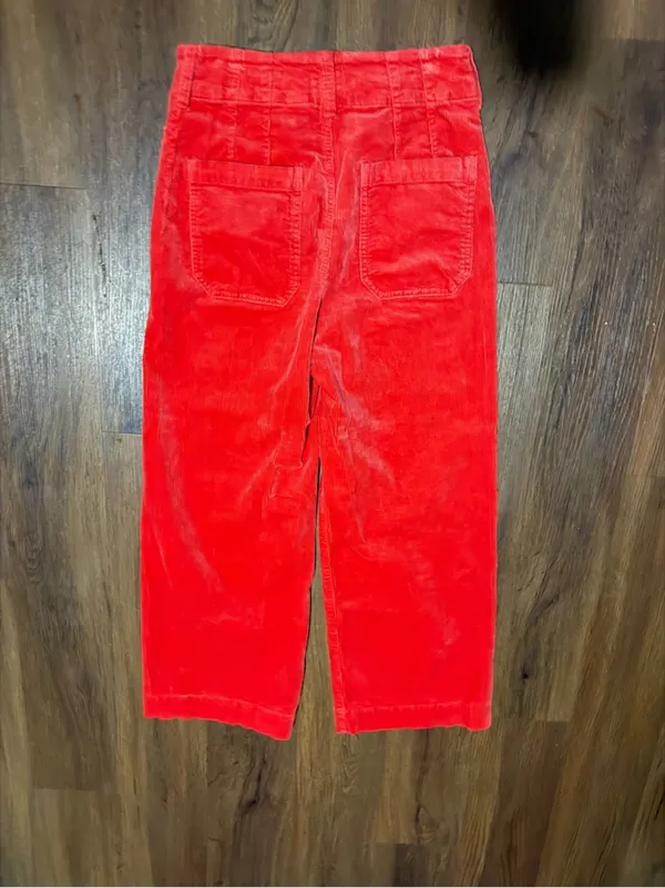 red Nwot rare Colette Corduroy Crop Wide-Leg Pants Maeve $118 spring casual - Image 9