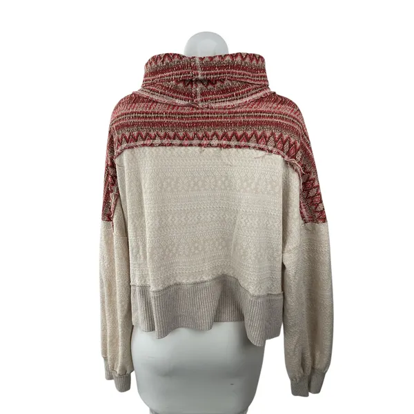 Free People We The Free At The Lodge Colorblock Long Sleeve Sweater Top Size L - Image 4