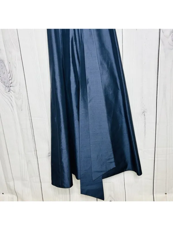 Jenny Yoo Silk Chiffon Navy Blue Gown Formal Evening Dress Sleeveless Sz 0 - Image 7