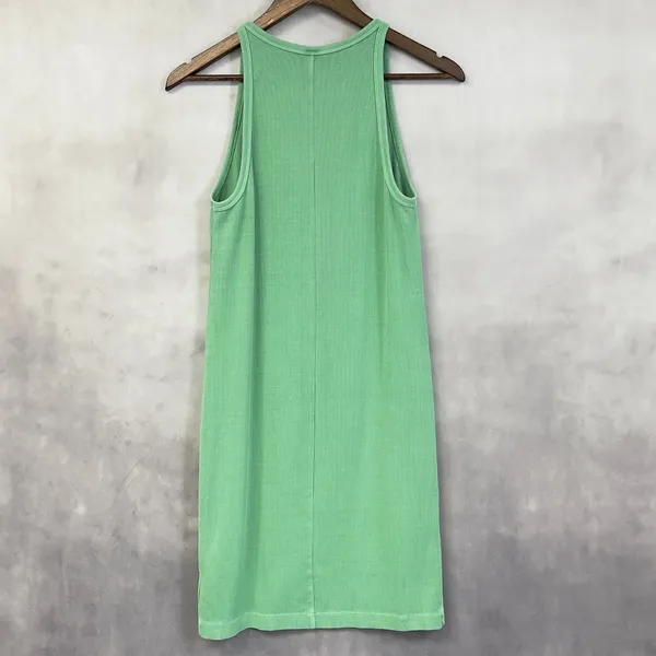 Old Navy Ribbed High Neck Mini Dress Womens L Stretch Minimal Coastal Soft‎ Girl - Image 4