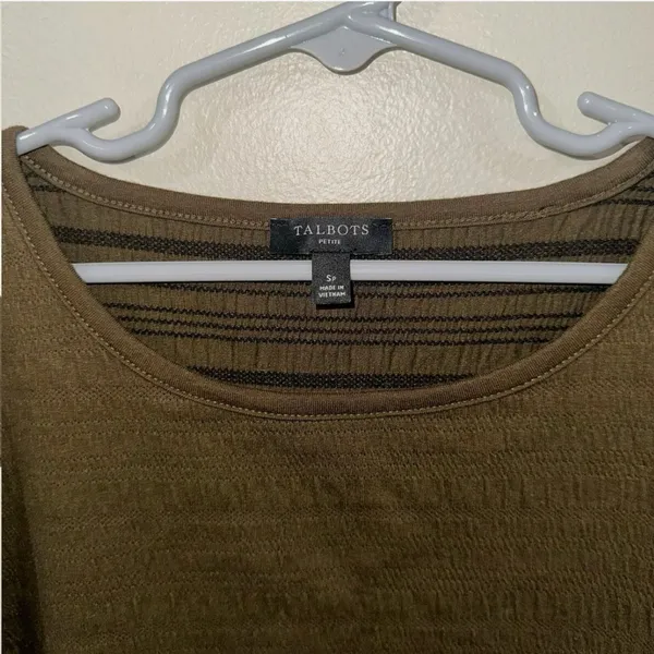 TALBOTS Petite Women’s Size‎ Small Top In Olive Green - Image 3