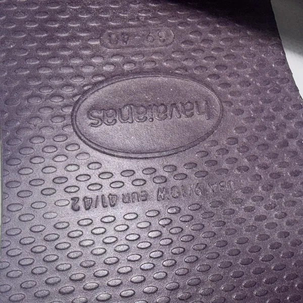 Havaianas Purple‎ Classic Leather T-Shape You Riviera Thong Sandals Size 9/10 - Image 3