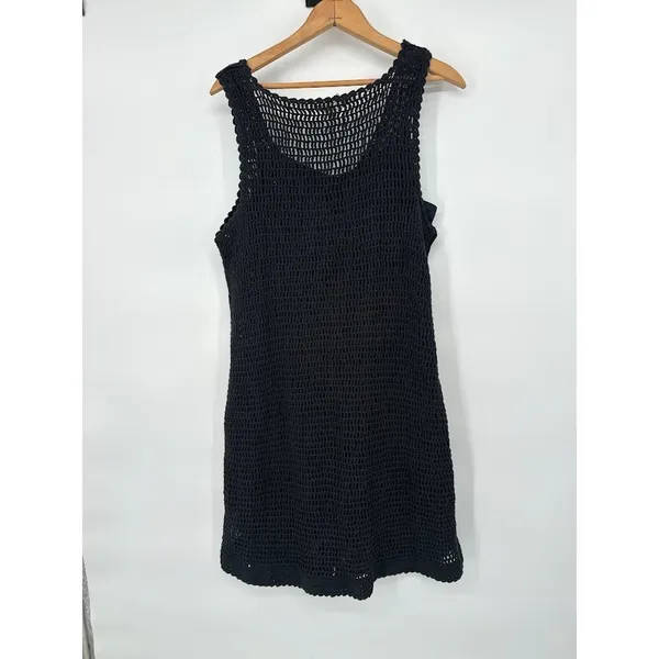 Lucky Brand Crochet Baja Tunic Tank Dress Size Large Tassel Boho Grunge Festival - Image 7