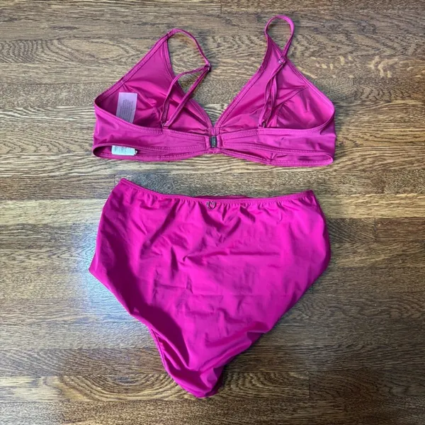 Rosa Cha Magenta High Waist‎ Bikini Set Size Large - Image 4