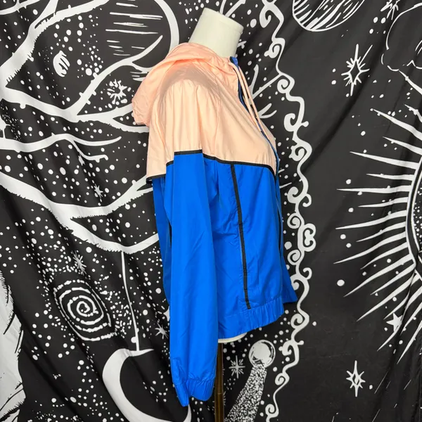 Nike Blue and Light Pink Colorblock Windbreaker Jacket - Image 2