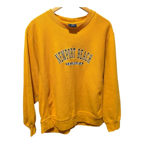 MV Sport Newport Beach‎ California Yellow Crewneck Sweatshirt Women's L - Image 4