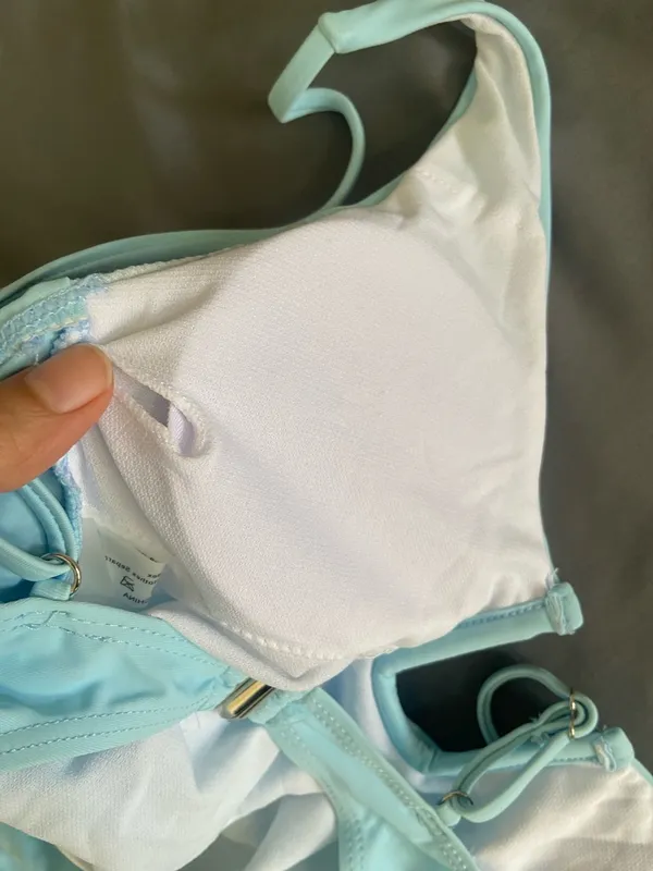 Light Blue One-Piece Swimsuit with Front Accents - Image 14