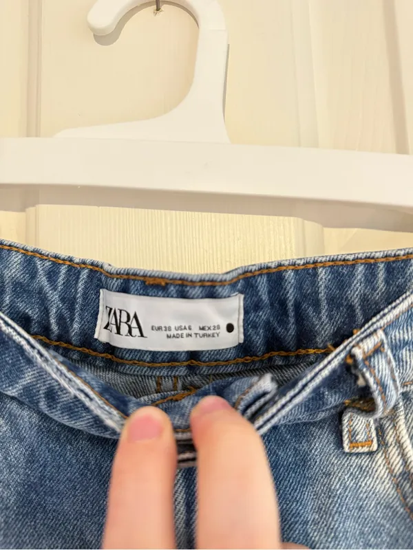 ZARA Distressed Blue Denim Shorts - Image 2