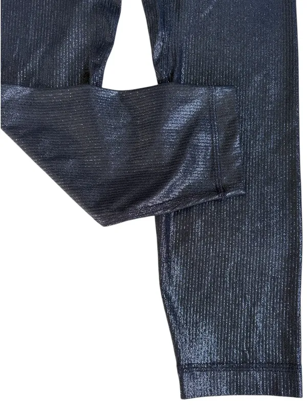 EUC Lululemon Align High-Rise Shimmer Leggings Luxe Shime Foil Navy Silver Sz. 4 - Image 5