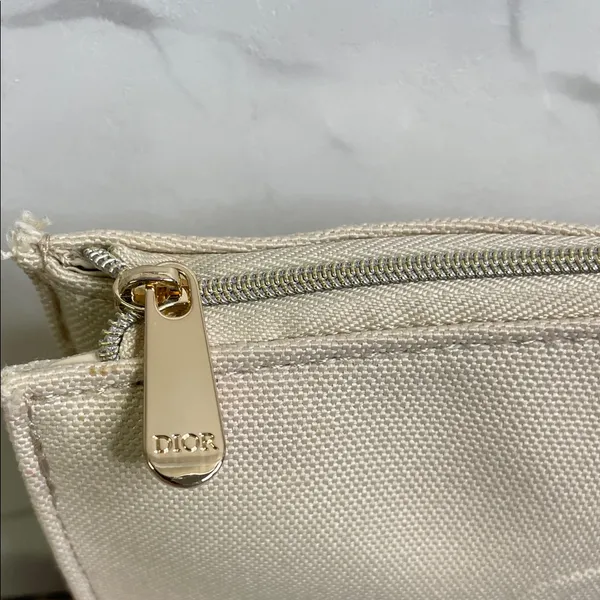 Christian Dior Cream Canvas Pouch - Image 6