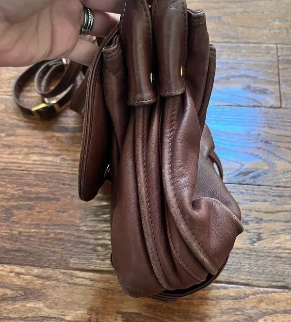 Vintage Brio! Brown Cross Body Satchel Shoulder Bag - Image 11
