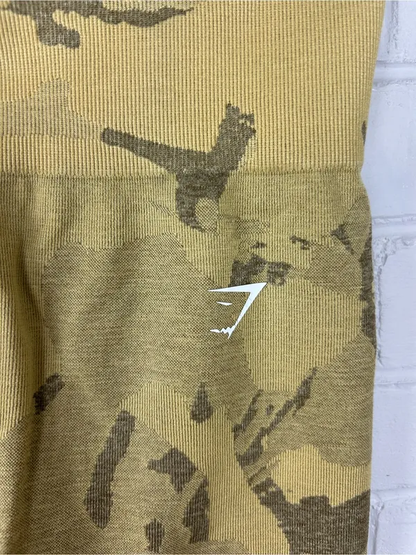 Gymshark Camo Print High Rise Athletic Leggings Size S - Image 5