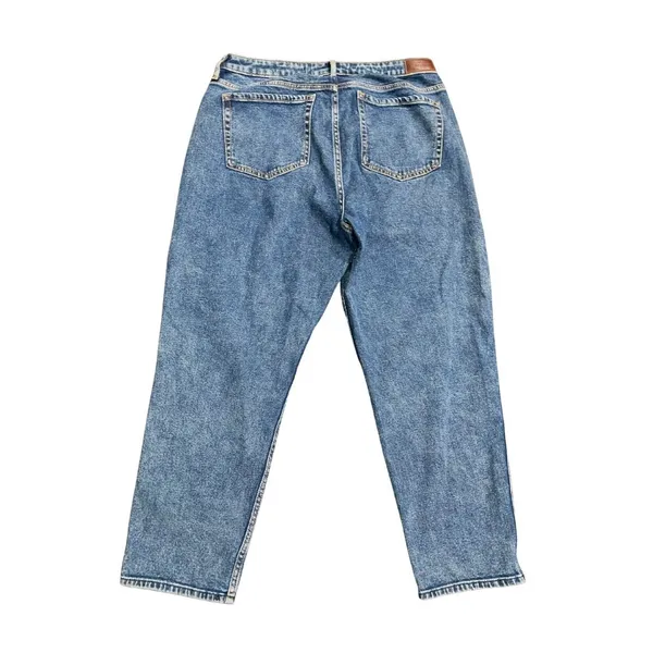 Hollister Relaxed Fit Blue Denim Jeans Ultra High Rise Baggy Tapered Pants Y2K - Image 2