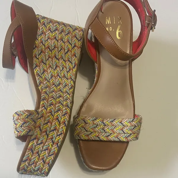 Mix No. 6 Brown Multicolor Woven Wedges - Image 4