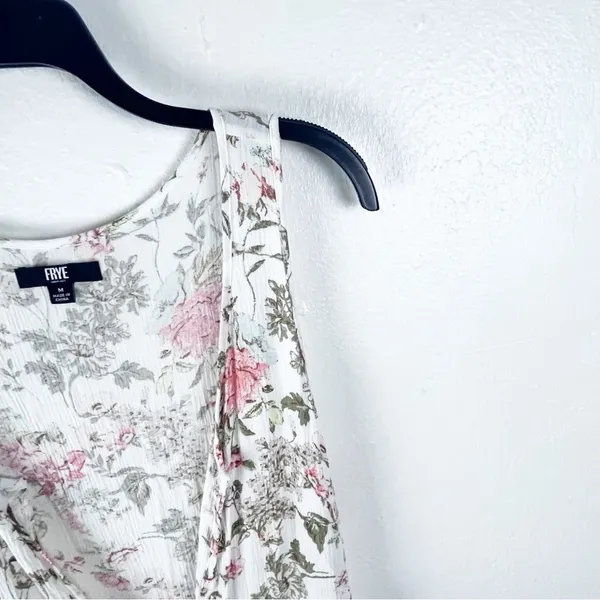 FRYE Floral Sleeveless Front Button Pleated Bodice Lined Maxi Dress Size Medium - Image 5