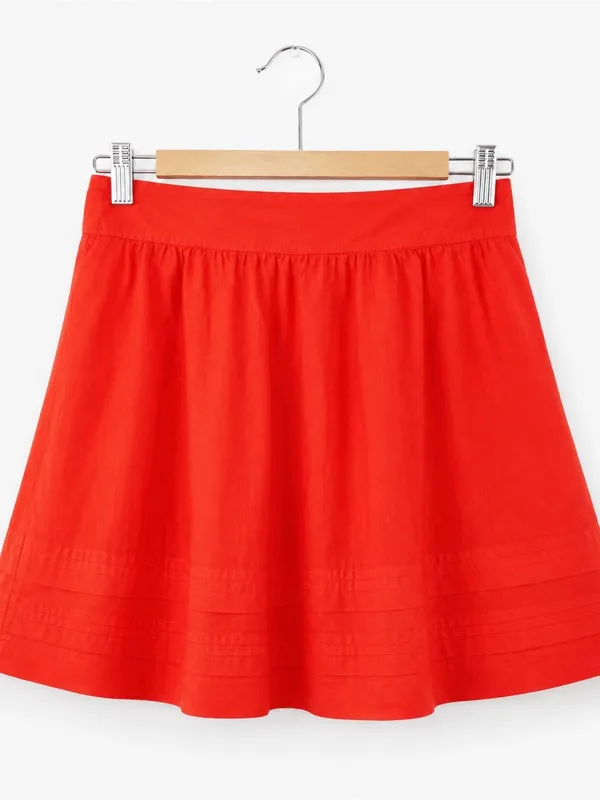 Bright Red Circle Skirt with Elastic Waist - Image 2