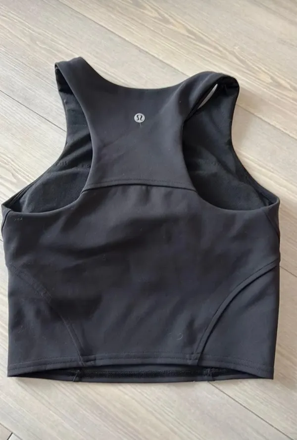 Lululemon Wunder Train Racerback Tank Top Black High Neck Cropped - Image 4