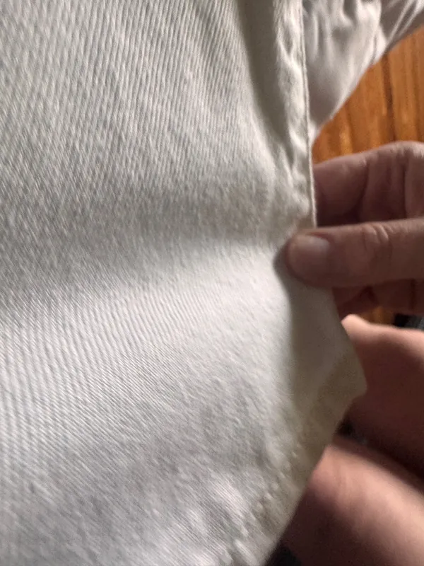 ZARA Jeans Straight High-Rise White and tan - Image 4