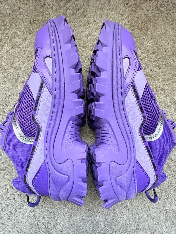 SKECHERS Women’s Purple Memory Foam Leather Low Top Lace-Up Athletic Sneakers - Image 5