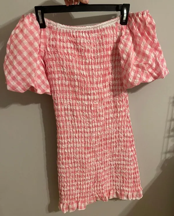 Boutique Plaid Mini Dress Pink Size XS - Image 2