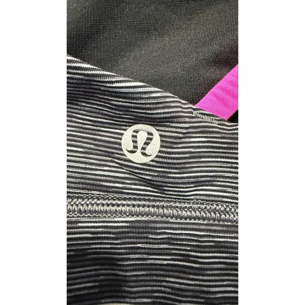 Lululemon All Sport Bra Space Dye Black Pink Strappy Back Size 6 LW2DDXS - Image 4