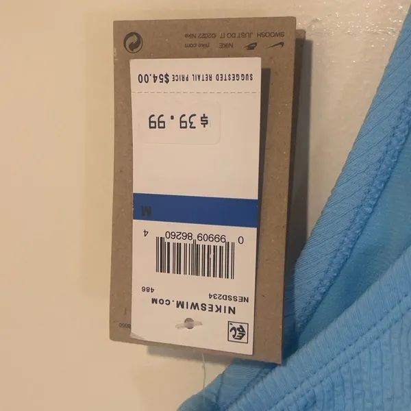 Nike Swim Ribbed Bikini Bottoms Blue Size M – New with Tags - Image 3