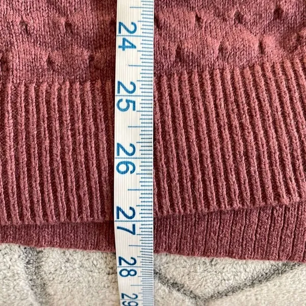 LOFT‎ Womens Cardigan Sweater Open Front Pocket Ribbed Knit Rose Pink Size XS - Image 7