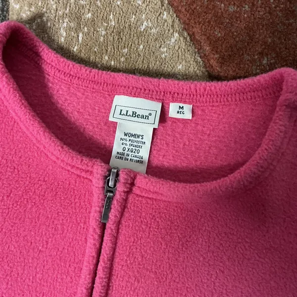 LL Bean Fleece Full Zip Vest Womens Granola Girl M Pink Gorpcore Layering - Image 4