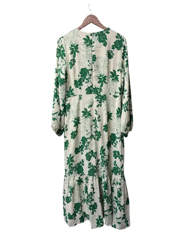 Veiled Collection Dalia Floral Tiered Maxi Dress Long Sleeve Green Large NEW NWT - Image 6
