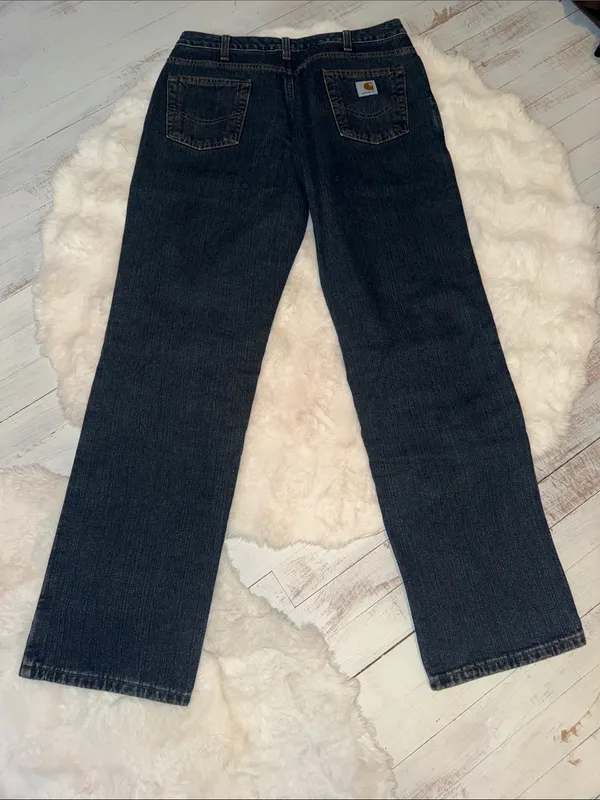 Carhartt Straight-Leg Jeans in Dark Blue Denim - Image 4