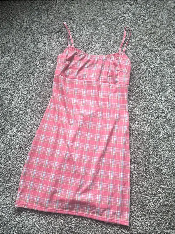 Sugar Thrillz Pink Plaid Mini Dress - Image 2