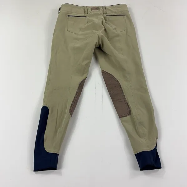 Dover Saddlery Riding Breeches 28 Beige Knee Patch Stretch Equestrian Pants - Image 3