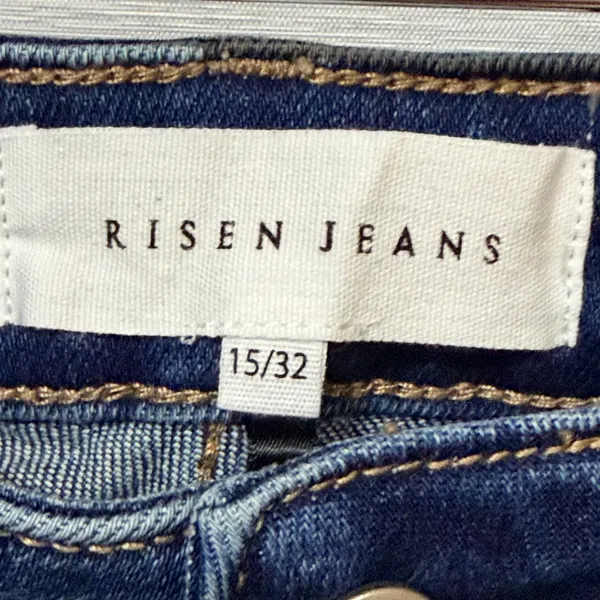 Risen Jeans Womens High Rise Skinny Dark Wash Stretch Denim RDP5556 Size 15/32 - Image 4