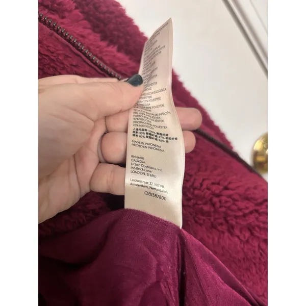 Free People We The Free So Cozy Slouch Moto Jacket Burgundy Oversized S - Image 13