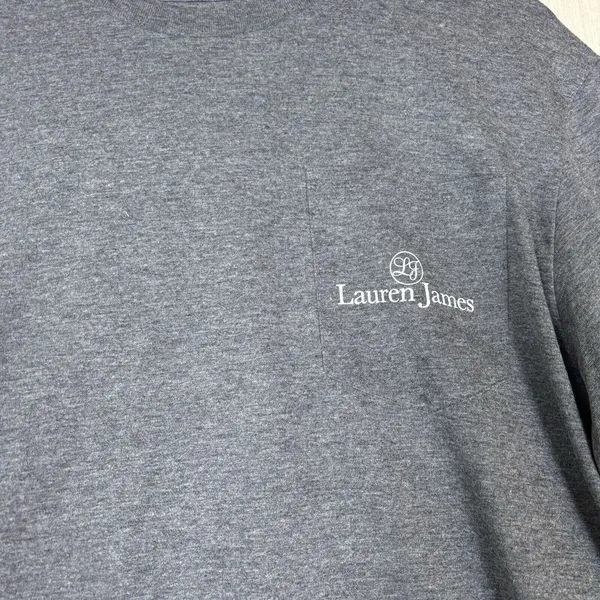 Lauren James Womens Long Sleeve T-Shirt Sz M Gray Sweet Defense‎ Football Season - Image 5
