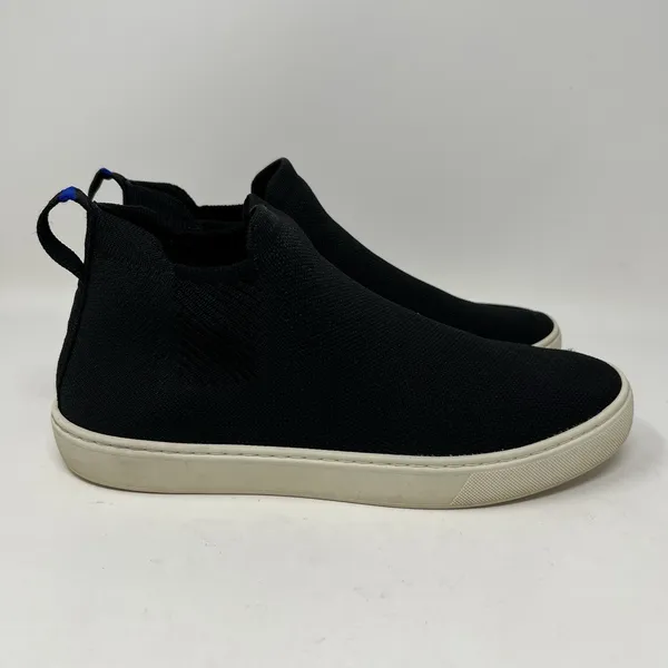 Rothy's Chelsea Sneakers Womens Size 10.5 Black Knit Pull On Shoes Boots Booties - Image 2