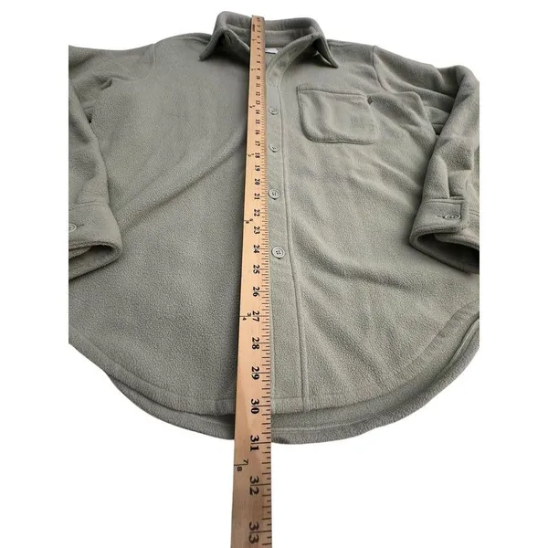 TNA Aritzia Sz 2 Polar Jacket Polartec 200 Long Sleeve Fleece Shacket Green Xx-8 - Image 4