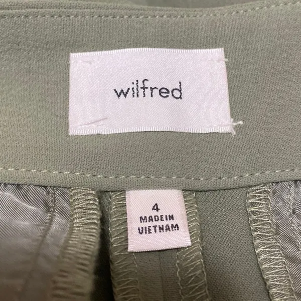 Aritzia Wilfred Olive Green High Waisted Flared Bootcut Trousers Dress Pants 4 - Image 4