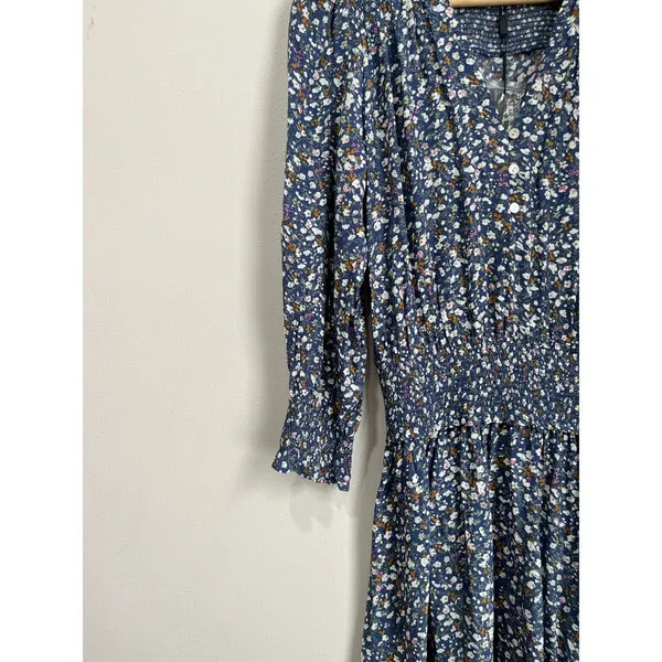 Rails‎ Zana Blue Ditsy Floral Long Sleeve Mini Dress Size M NWT Boho - Image 4