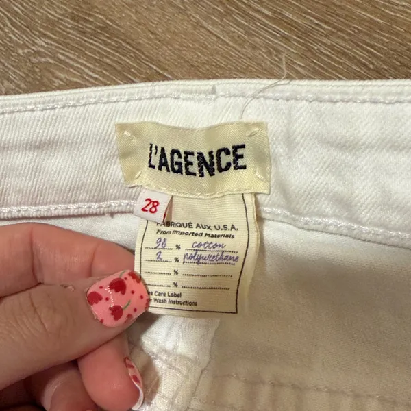 L'AGENCE High Line High Rise Skinny Jeans White Size 28 - Image 5