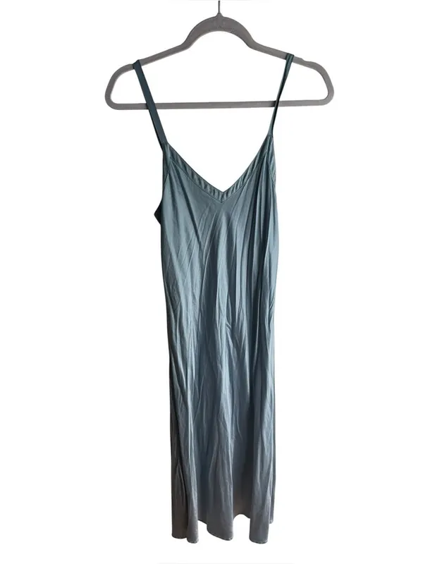 Lilysilk Long & Close Fitting Silk Nightgown Blue Haze XS - Image 3