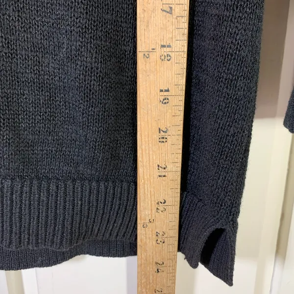 Ann Taylor Loft Womens Black Ramie‎ Cotton Crochet Neck Knit Sweater Medium - Image 6