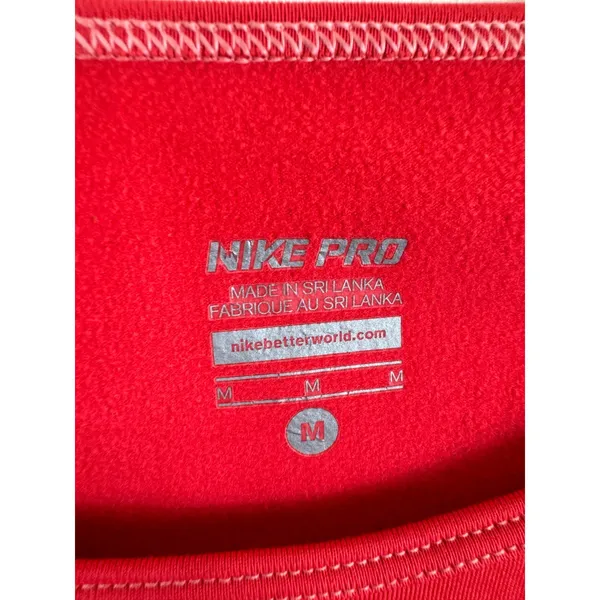 Nike Pro Womens Red Long Sleeve Performance Base Layer Top Thumbholes Medium - Image 5