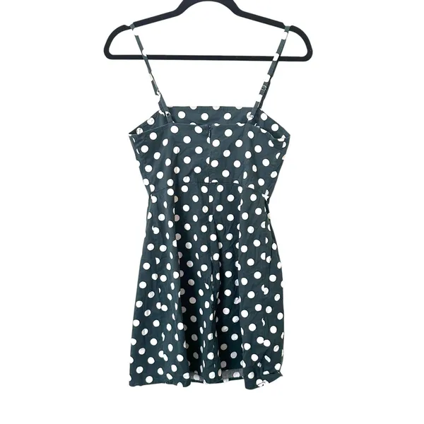 URBAN OUTFITTERS Kimchi Blue Rae‎ Poplin Polka Dot Mini Dress Green Small - Image 3