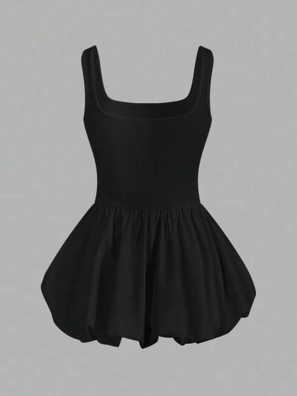 SheIn Women’s Black Sleeveless Bubble Hem Slip Dress - Image 5