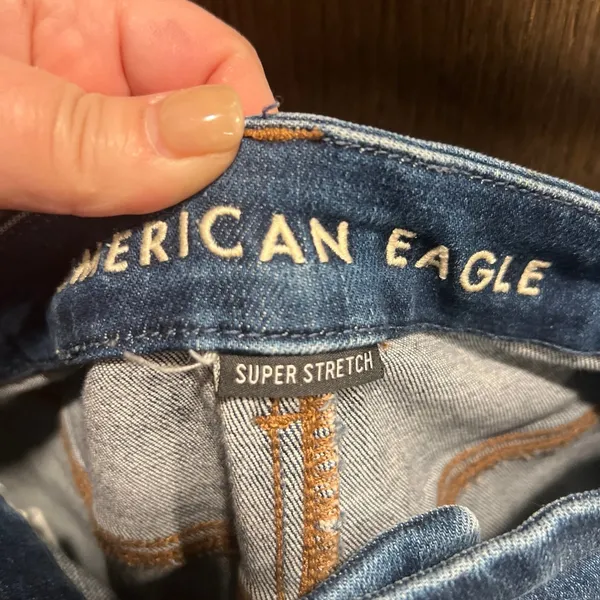 American Eagle Outfitters super stretch, Super Hi-rise blue‎ Size 18 long - Image 4