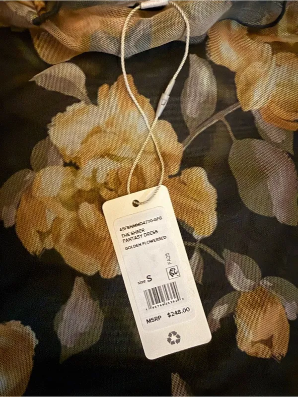 NWT Favorite Daughter Sheer Fantasy Maxi Dress Golden Flowerbed Small - Image 4